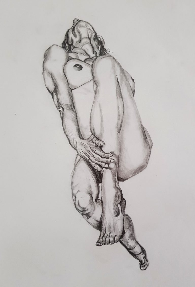 Anatomy Study of a woman. Pencil on paper